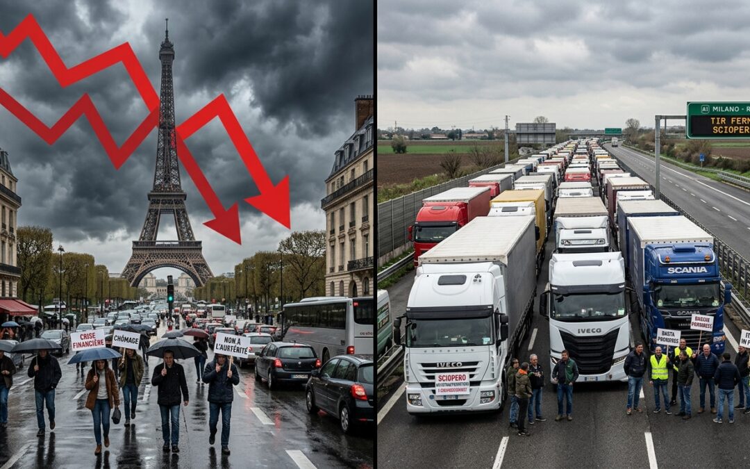 Francia in crisi del debito, Italia sotto pressione